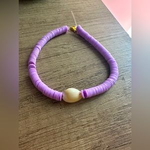 1pc anklet purple w seashell one size fits all ( hand made)